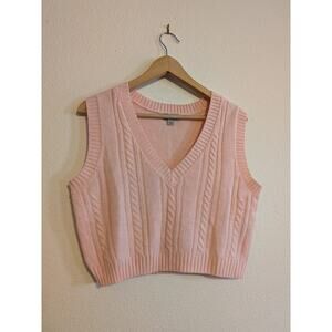J for Justify pink cropped cable Knit Vest‎ size L